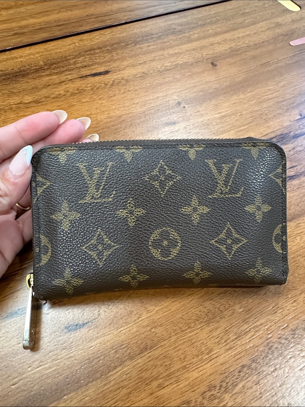 Louis Vuitton Monogram Zip-Around Card Holder Wallet - Brown/Gold